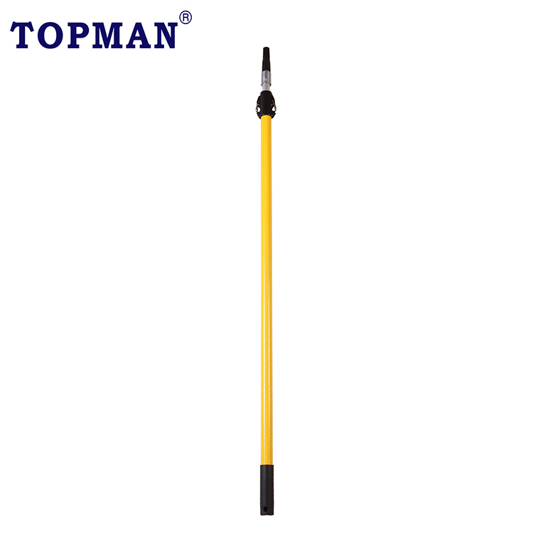 Fiberglass/aluminum paint roller extension pole telescopic pole with zinc alloy screw taper